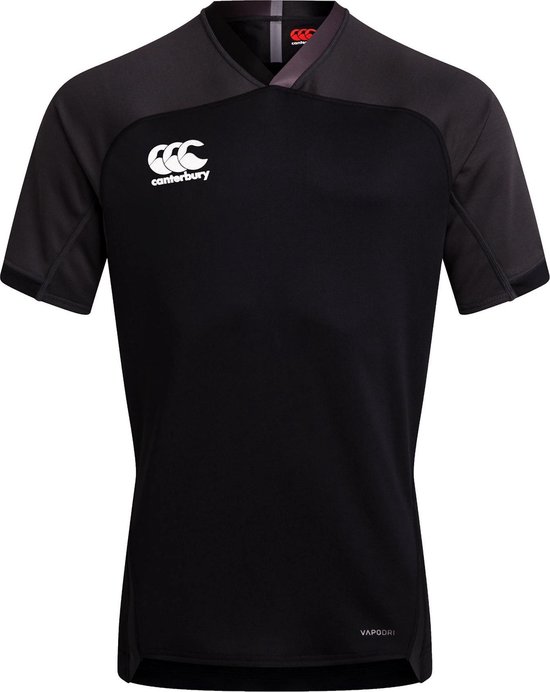 Canterbury Sportshirt - Maat 140  - Unisex - zwart/donkergrijs/wit