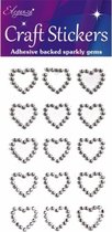 Oaktree - Stickers Diamanten Hartjes Zilver (per vel)