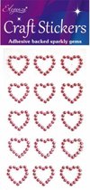 Oaktree - Stickers Diamanten Hartjes Roze (per vel)