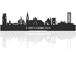 Standing Skyline Den Bosch Zwart hout  - 40 cm - Woondecoratie design - Decoratie om neer te zetten