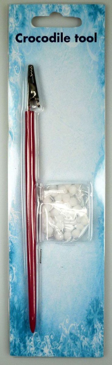 Crocodile tool CROC002 + 50 pompons 3 mm wit Krokodillenbek inkt applicator Nellie Snellen - blending precision