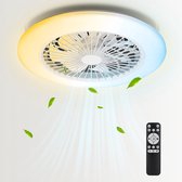 Aigostar Plafondventilator met verlichting - Ø 49 cm - 6 Snelheden - Plafondlamp met ventilator - Dimbaar - Timer - Afstandsbediening - Plafond Ventilator Lamp - 60W