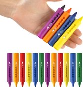Allecto Plus - Badkrijtjes Set voor Kinderen | Niet-giftige Krijtstiften | Douche Speelgoed voor Peuters | Wasbare Krijtjes in 6 Kleuren * 2 | Gemakkelijk Reinigen & Afveegbaar