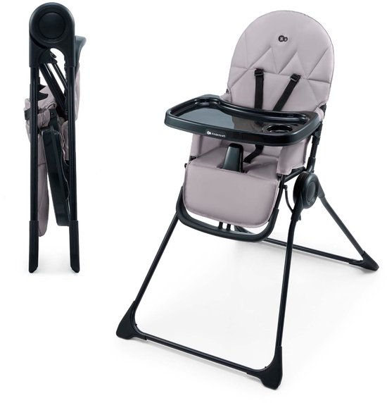 Kinderkraft BINCI Kinderstoel - Voor Baby’s en Peuters - 3‑voudig Verstelbare Rugleuning, 5‑Punts Gordel, Opvouwbaar en Lichtgewicht - Grijs