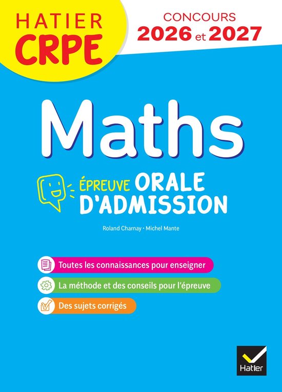 Mathématiques - CRPE 2026-2027 - Epreuve orale d'admission - cover