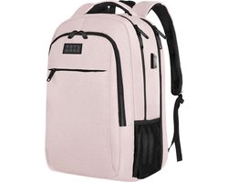 TRVLMORE 28L Rugzak - Rugtas met 15,6 Inch Laptopvak - Schooltas - Laptoptas - Spatwaterdicht - Heren en Dames - Jongens en Meisjes - Roze