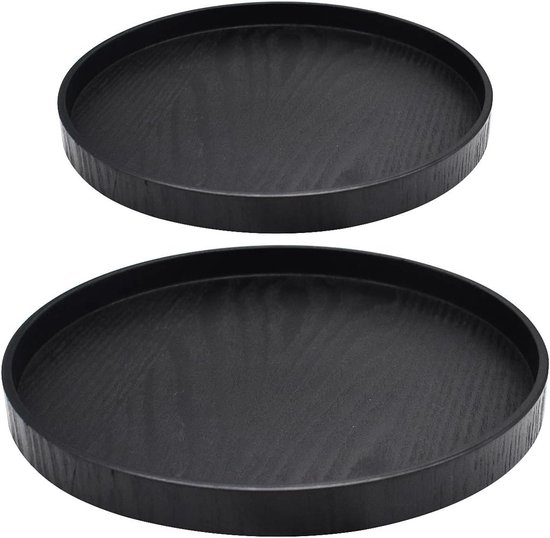 AOOSY Houten borden, acaciahouten dinerborden, ronde dienblad of