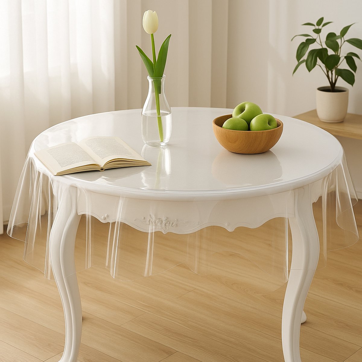 OZ HOME Transparante PVC tafelzeil Rond – Ø180CM – Waterdicht – 0.2mm – Antislip