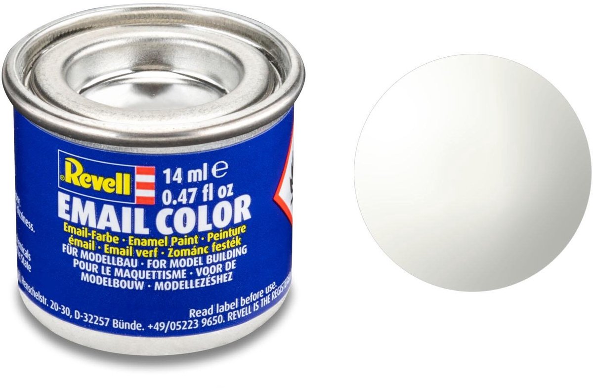 Revell Hobbyverf - #4 White - 14 ml - Modelbouw - Gloss - RAL9010 - Verf potje - Airbrush Paint - Hobby Volwassenen - Enamel Verf