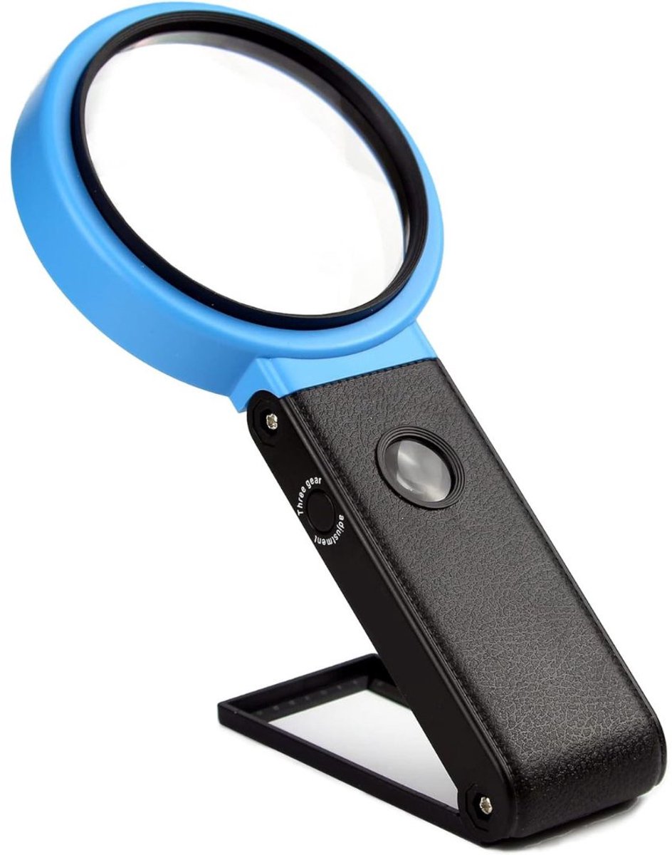 CLGP® Vergrootglas Met Verlichting - Loeplamp met Led Verlichting - Zwart en Blauw