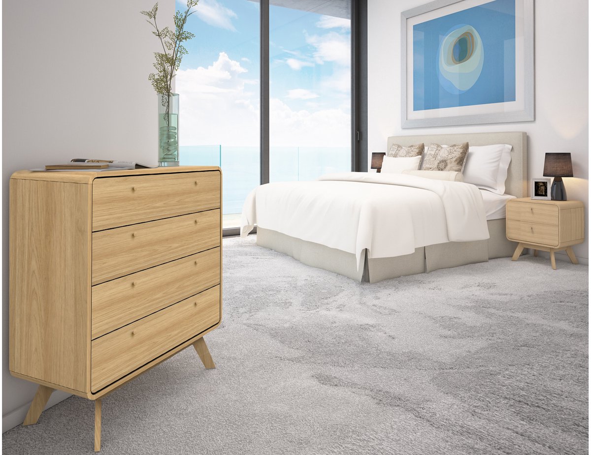 Notio Living Cassie-Nachtkastje - 2-laden - Eikenlook Natuur