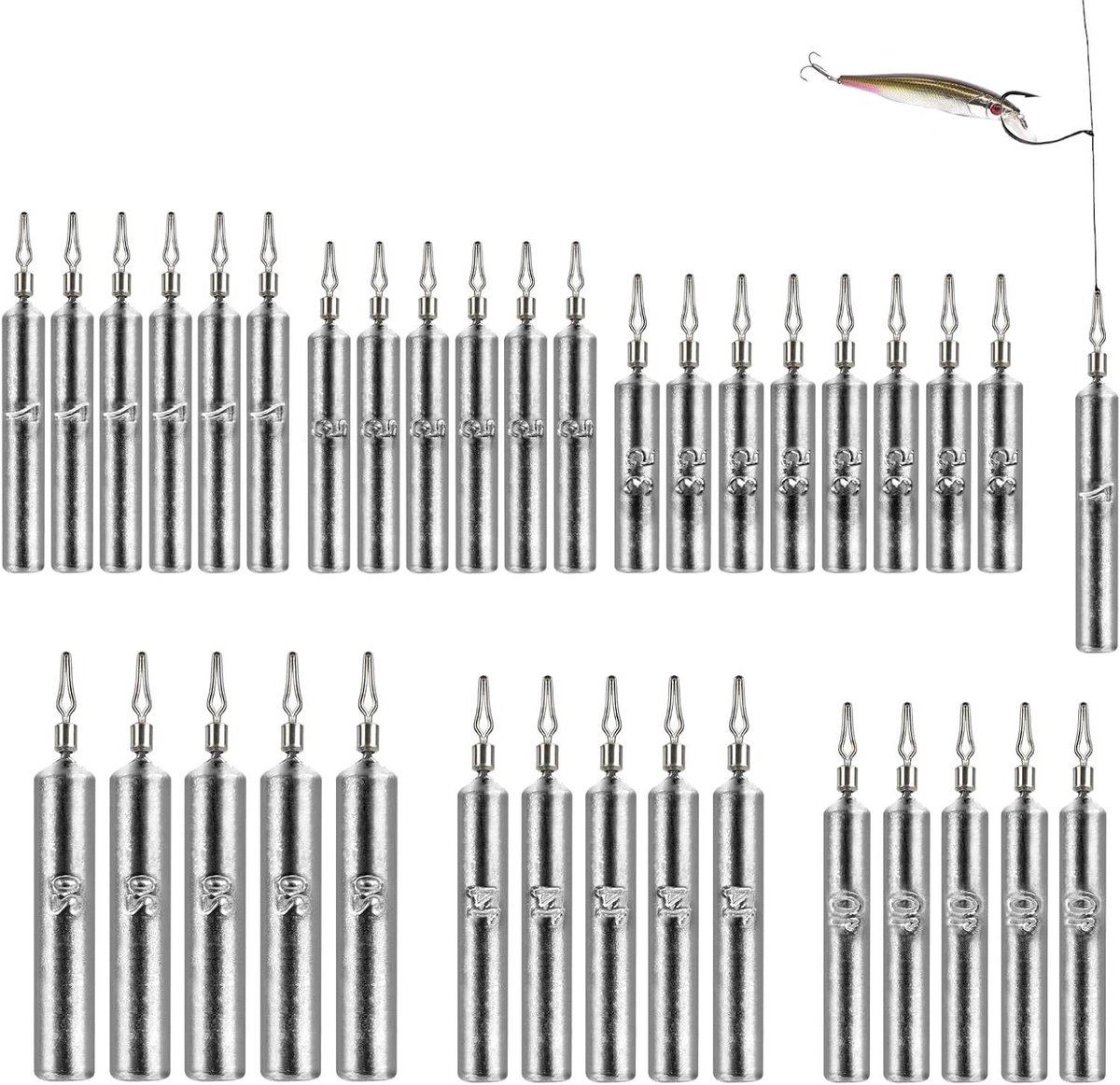 Allecto Plus - Drop Shot Hengelaccessoireset Met Staaflood Gewichten - Visuitrusting