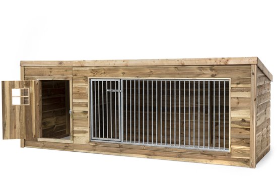 Hondenhok Luna XL - Hondenhok hout - Hondenhok buiten - Hondenhuis - Hondenkennel - Hondenhok grote honden - Hout in Stijl