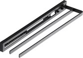 SOTECH handdoekrek STYLE 2-armig zwart 415 mm verlenging 300 mm Handdoekrek voor zijdelingse montage op wastafel in badkamer en keuken