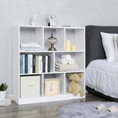 MIRA Home - Boekenrek - Vakkenkast - Boekenkast wit - 8 compartimenten - Hout - 97.5x30x100