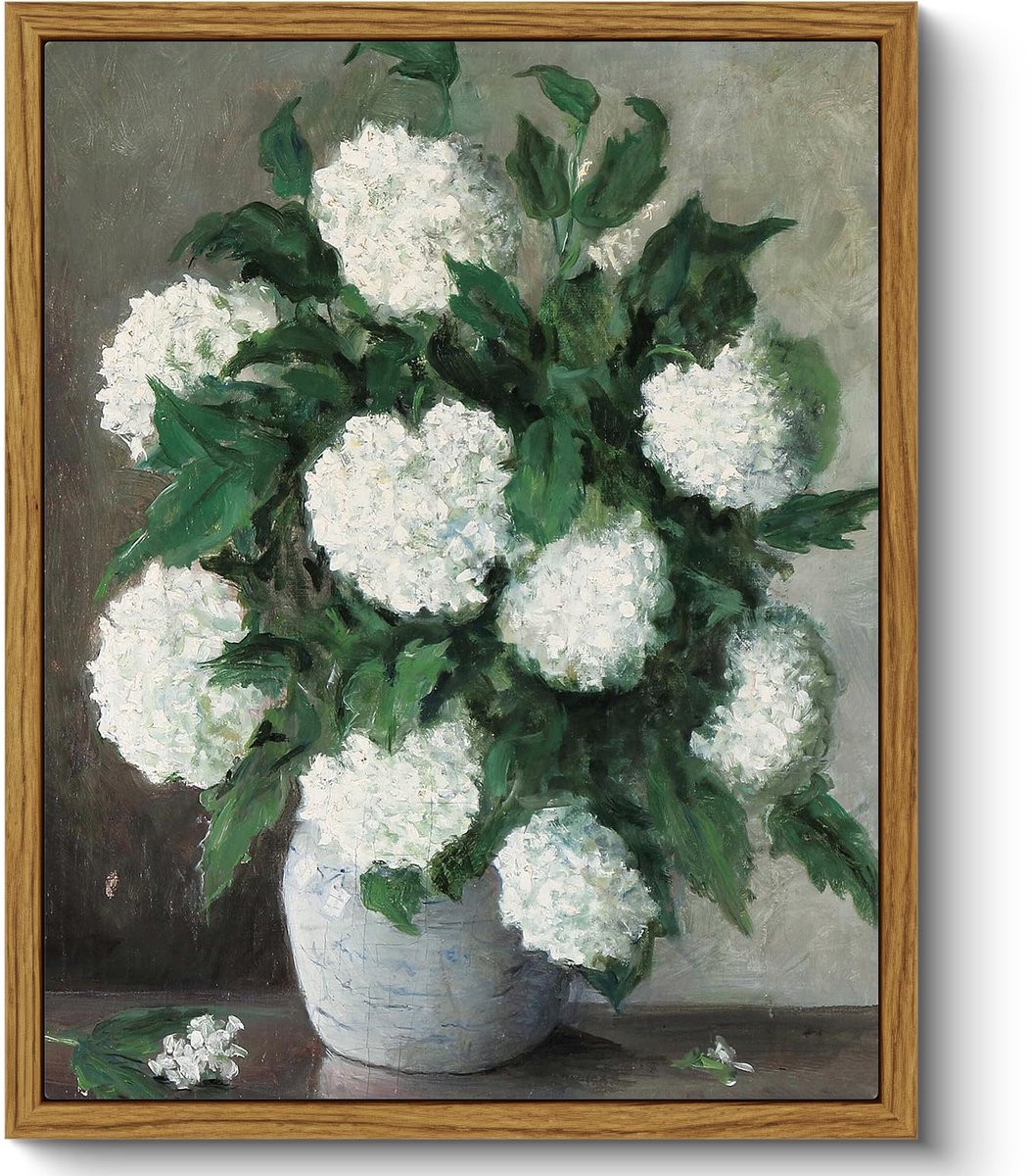 Ibenzoa Elegante Vintage Canvas Wanddecoratie met Bloemenmotief voor Diverse Kamers groen