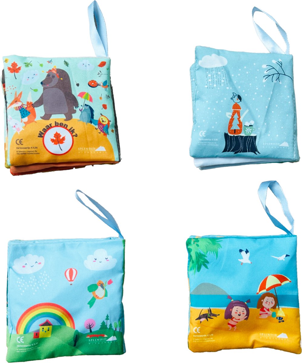 Splendid Uitgeverij® - 4 zachte knisperboekjes in seizoenen - Dieren, kleuren, tellen en zoeken - Buggyboekje voor de kleine handjes - Eerste jaar baby speelgoed - Jongen / Meisje - 0 jaar / 6 maanden / 1 jaar - Kleine cadeautjes - Eerste woordjes — afbeelding 6
