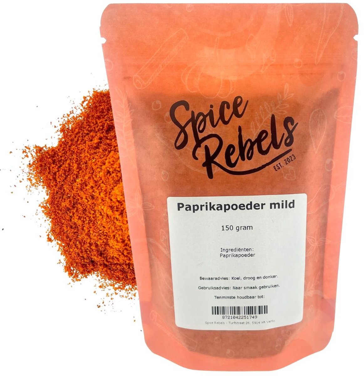 Spice Rebels - Paprikapoeder mild - zak 150 gram