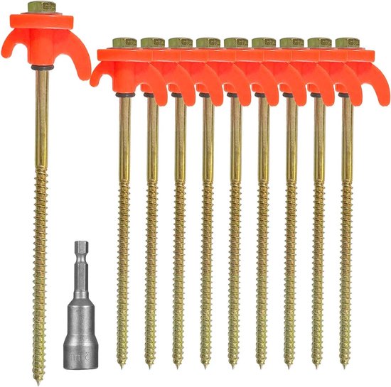 KEELYY 20x Tentharingen – Staal Met Schroefdraad En Bit, Geschikt Voor Harde Grond, Tenten, Luifels, En Meer!