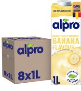 Alpro Boisson végétale au soja Banane - Sans lactose et sans gluten - 8 x 1 L