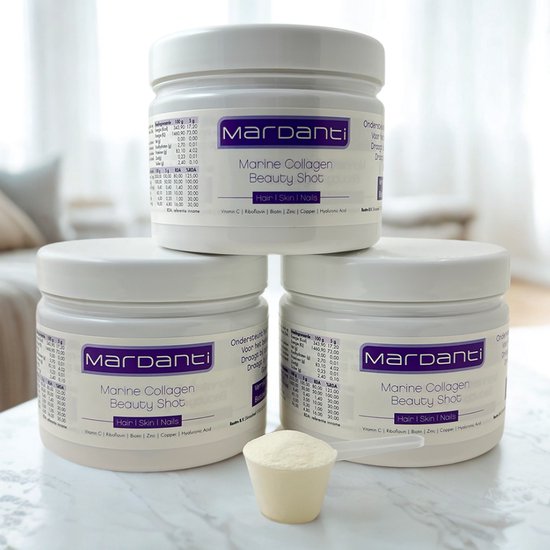 3 Maanden | Collageen Poeder met Vitamine C, Biotine, Hyaluronzuur, Zink, Koper & Riboflavine - 3 Maanden Kuur Viscollageen - Gehydrolyseerd Collageen - Anti-Aging Supplement