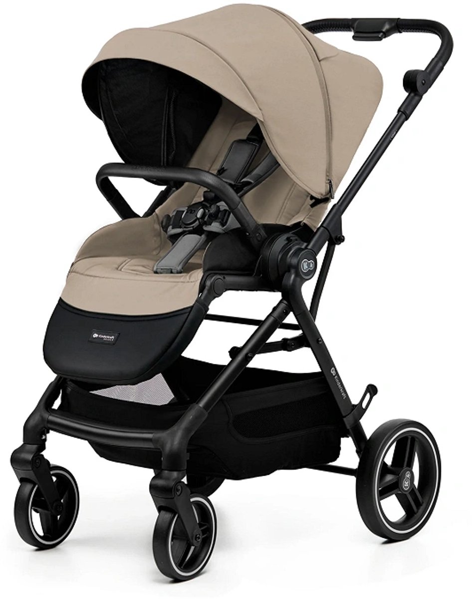 Kinderkraft YOXI 3-in-1 Kinderwagen – Van Geboorte tot 22 kg – Reiswieg, Omkeerbaar Wandelzitje & MINK PRO i-Size RWF Autostoel – Lichtgewicht, Wendbaar met Grote Wielen – Beige - Kinderkraft - €529,00