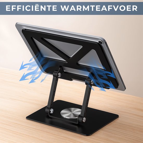 Laptop Standaard - Verstelbaar - Ergonomisch - 360 Rotatie - Hoogte & Hoek Verstelling - Opvouwbaar - Laptop Verhogen - Rheme