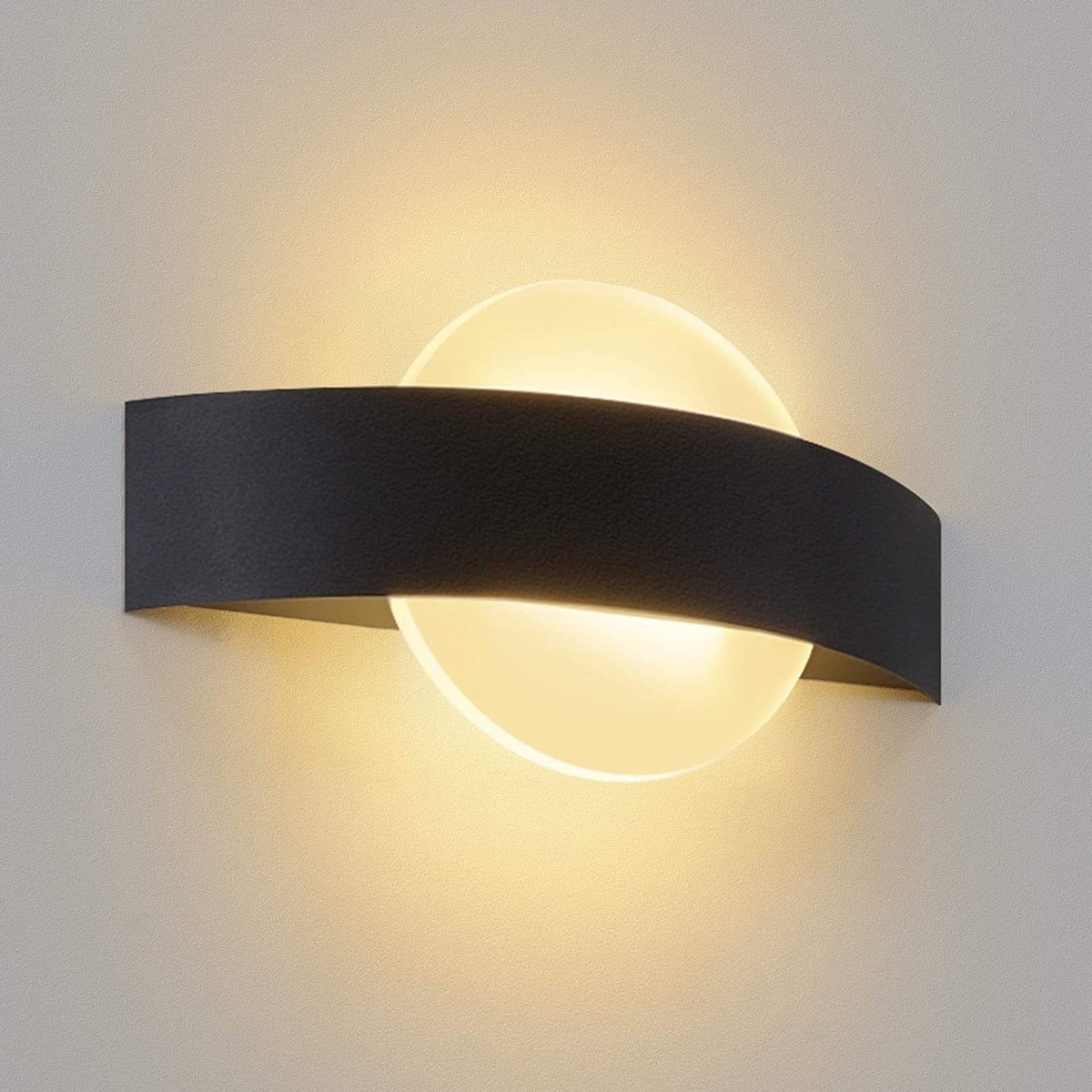 NETTLIFE LED Wandlamp - 6W - zwart en wit - rond - 3000K Warm wit Licht - binnen Wandverlichting - modern bed lamp 23,7 cm - voor slaapkamer | woonkamer | studie | trap