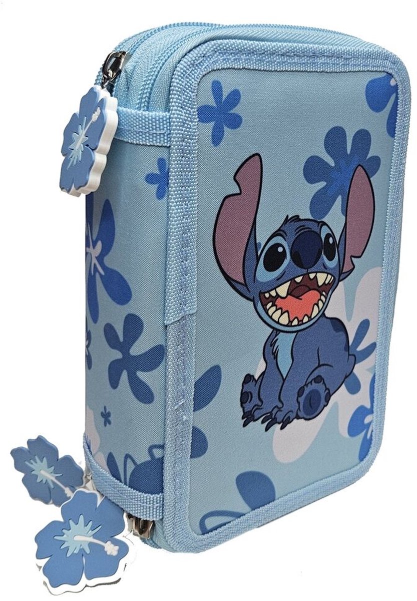 Disney Stitch Drievaks Etui – Blauw – Met Vulling – 13,5x20x6,5 cm
