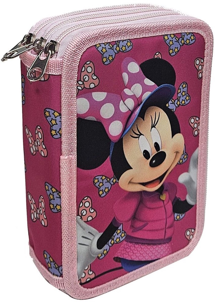 Disney Minnie Mouse Bows Drievaks Etui – Roze – Met Inhoud – 13,5x20x6,5 cm