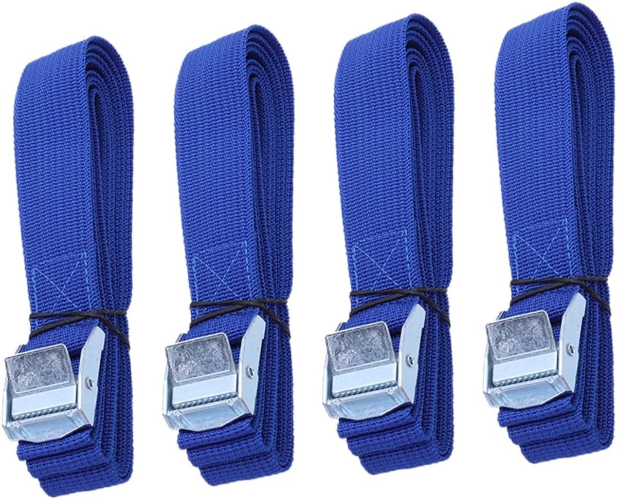 ZVD 4 dakkoffer ratelriemen - Zware riemen - Voor het stevig vastzetten van dakdragers - Blauw