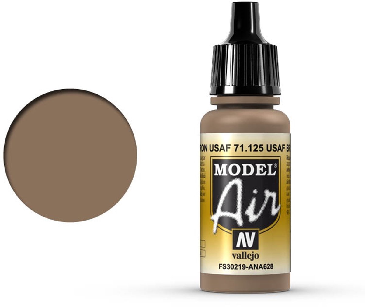 Vallejo Hobbyverf Acrylverf - 71125 Model Air USAF Brown - Acryl Verf flesje - 17 ml
