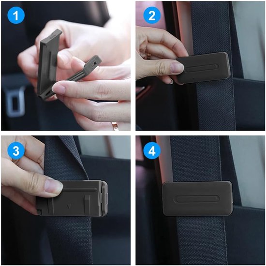 Gordelclip - Gordelclip autostoel -Gordelversteller-gordel clip -Universele schouderriemversteller- Autogordel Versteller -verstelbare zwarte veiligheidsgordelclip- Autogordel Clip-Veiligheidsgordelclip -Zwart van Merkloos — afbeelding 3