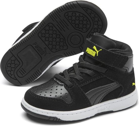 PUMA Rebound Layup SD V Inf Sneakers Kinderen - Puma Black-Nrgy Yellow-Puma  White - Maat 24 | Bestel nu!
