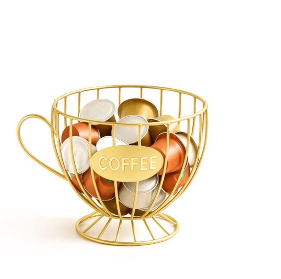 Grote Koffiecapsule Organizer voor Nespresso, Capsulehouder voor 60 Cups Dolce Gusto, Opbergmand met Deksel, Koffieaccessoires – koop de beste producten in de online winkel