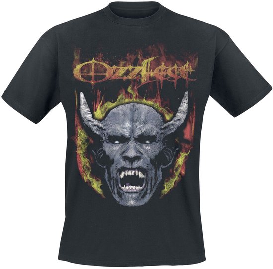 Ozzy Osbourne Devil Face Seam Spray Heren T-shirt - zwart - M