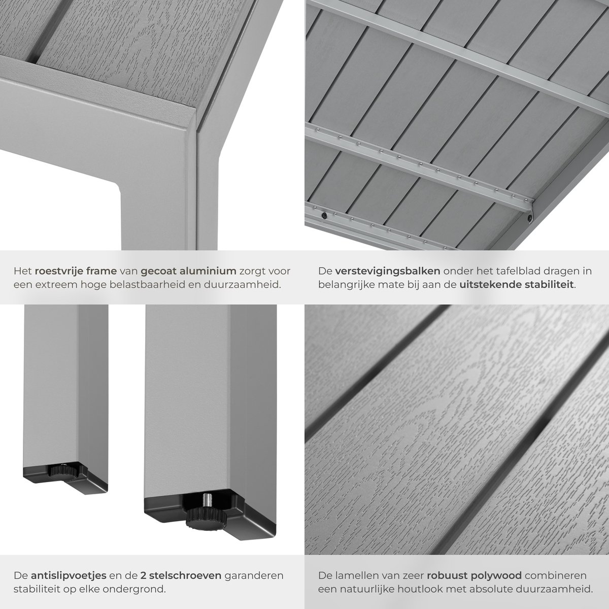 tectake tectake Tuintafel Aluminium Terrastafel - afbeelding 5