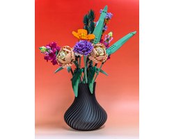 Vaas met houder voor Lego bloemen - Zwart - Maerc Design