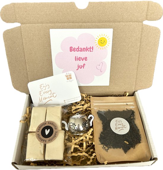Juf thee mini brievenbus cadeau - bedankt - lerares - thee - noga