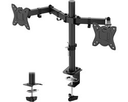 Monitorarm voor 2 Schermen - Verstelbaar en Ruimtebesparend - Voor Ergonomisch en Productief Werken - Geschikt voor Diverse Formaten - Sterk en Flexibel Design - Ideaal voor Thuiswerkplek of Kantoor