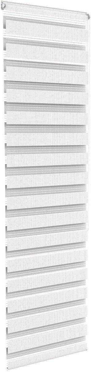 NAIZY Dubbel Rolgordijn Klemmfix Zonder Boren 60x220 cm rolgordijnklem Rolgordijn Zonwering Rolgordijn Raamgordijn voor Ramen en Deuren Zebra Rolgordijn Zijtrek Rolgordijn, Wit
