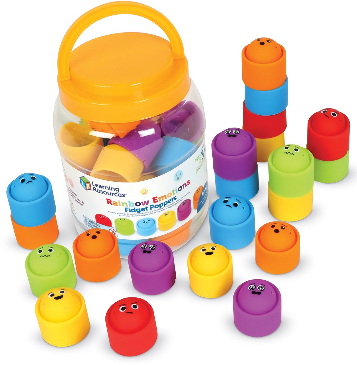 Learning Resources Rainbow Emotions Fidget Poppers Set van 24 - 3+