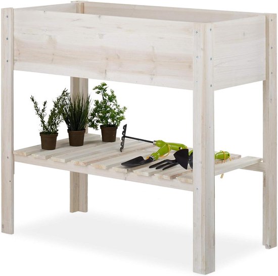 Plantenbak van hout 45x45x45 - naturel | bloembak buiten - AMIS Houtproducten