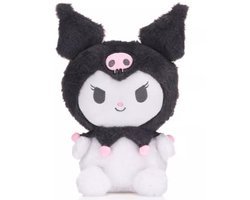 Kuromi (Zwart) Hello Kitty Fluffy Pluche Knuffel 30 cm - Speelgoed Knuffels voor Kinderen Meisjes - Kat Cat Kitten Plush Toy