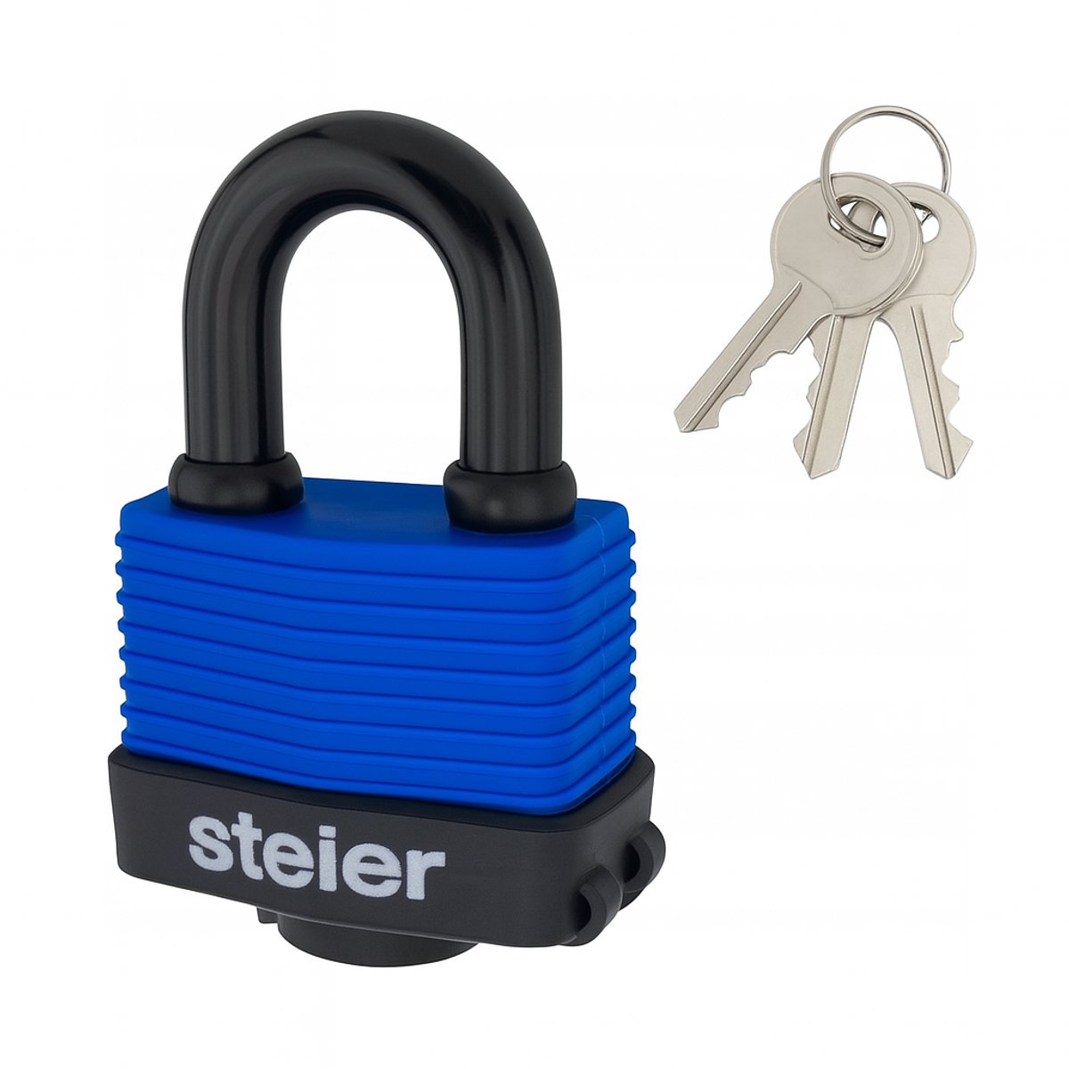 Steier 55 PCV weerbestendig hangslot - beugelslot - incl 3 sleutels