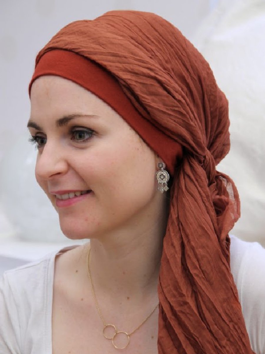 Lookhatme - chemo hoofddoek - New Delhi Brique - chemo mutsje dames