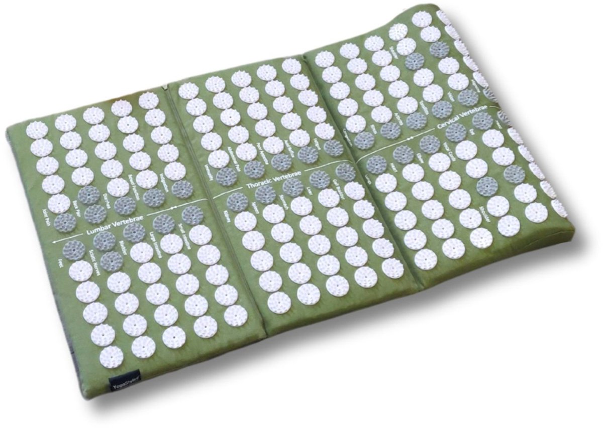 Goedkoopste YogaStyles Spijkermat 3-Fold / Acupressuur mat olijfgroen