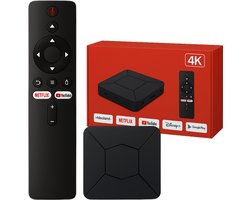 BMN® Android TV Box 4K Chromecast Streaming Box met Google assistant - Werkt gegarandeerd met Netflix, YouTube, Disney+, ZiggoTV en meer