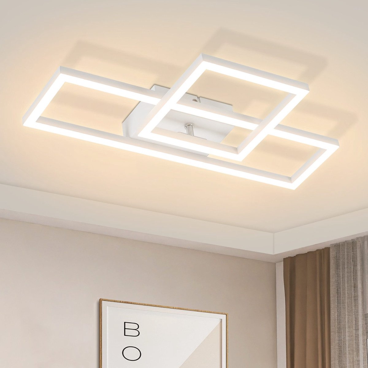 NETTLIFE Plafondlamp LED - Wit - vierkant - 2-Lichts - Modern - 20W Plafondverlichting - 3