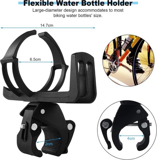 Fiets bidonhouder - lichtgewicht fiets bidonhouder - 360 graden draaibare sterke fiets bekerhouder - verstelbare fiets bidonhouder - snel los te maken fiets bidonhouder - geschikt voor racefietsen, mountainbikes en kinderfietsen — afbeelding 2